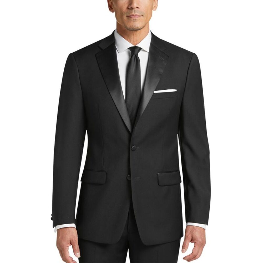Calvin Klein Mens Slim-Fit Infinite Wool Tuxedo Jacket 42 Short Black - NWT $450